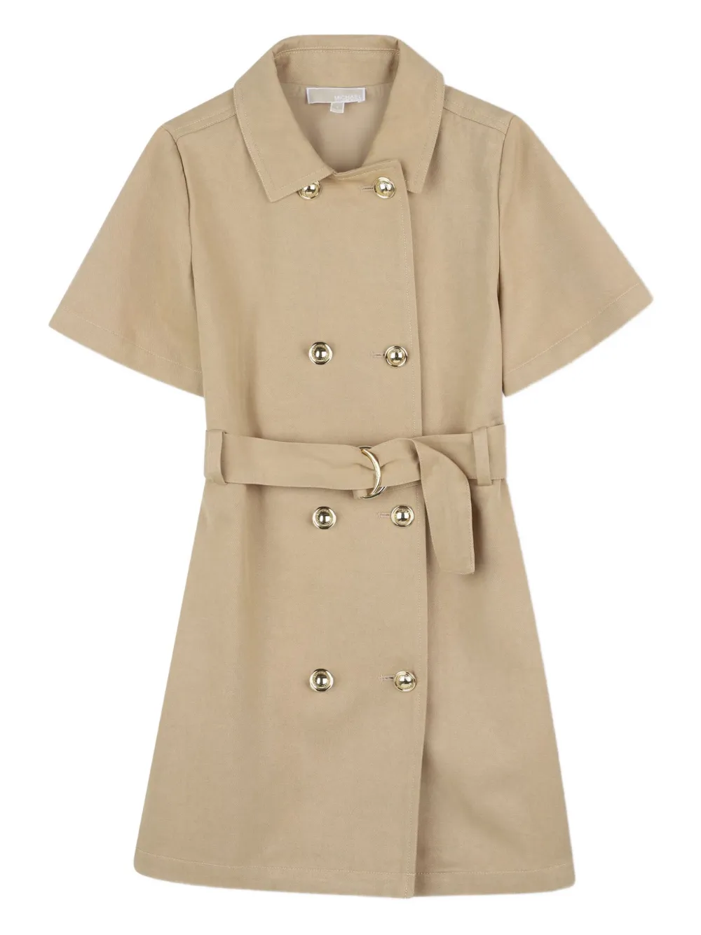 

Двубортное платье с поясом Michael Kors Kids, нейтральный