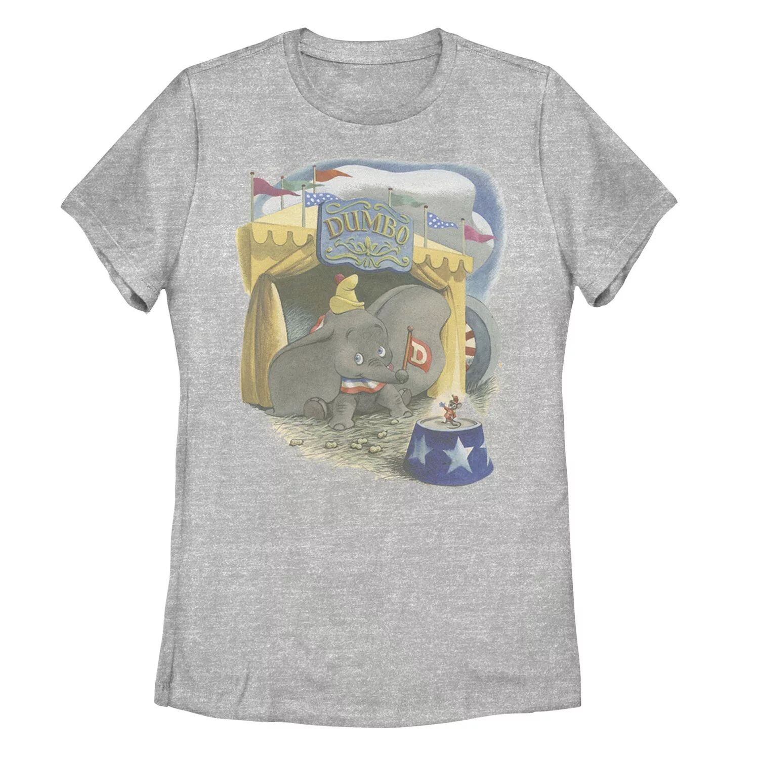 

Винтажная футболка с портретом для юниоров Disney Dumbo Timothy Circus Tent Licensed Character