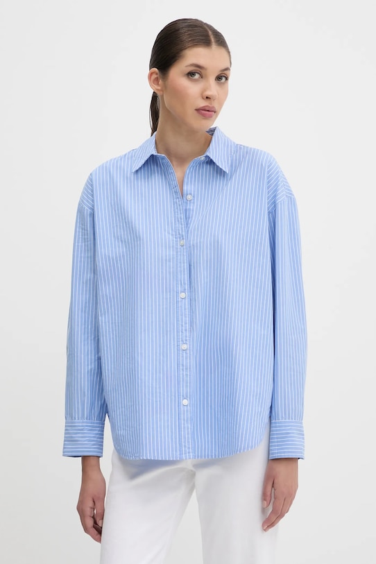 

Хлопковая рубашка Abercrombie & Fitch, синий