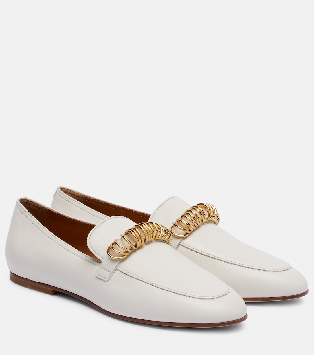 Декорированные кожаные лоферы Tod's, Bianco Calce