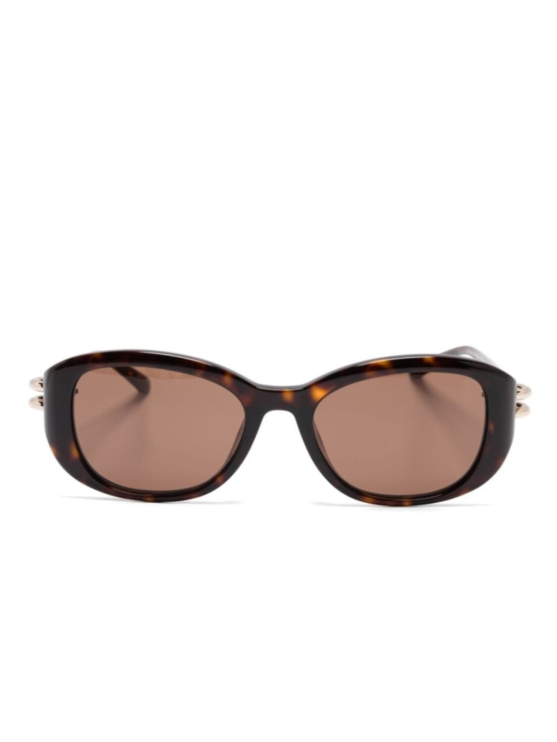 

Солнцезащитные очки черепаховой расцветки Alexander McQueen Eyewear, коричневый
