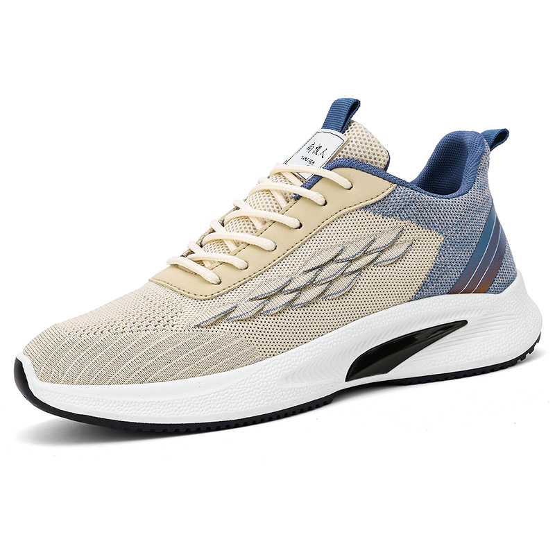 

NANJIREN Мужские бежевые повседневные низкие кроссовки с амортизацией, противоскользящей подошвой, износостойкостью и дышащими свойствами, цвет Beige