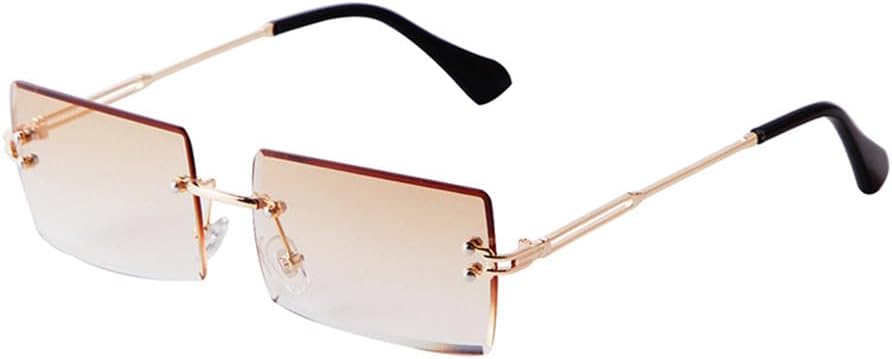 

Винтажные прямоугольные солнцезащитные очки без оправы для женщин и мужчин, роскошные модные солнцезащитные очки с градиентным переходом цвета, розовые солнцезащитные очки generic, C3 Gradient Tea