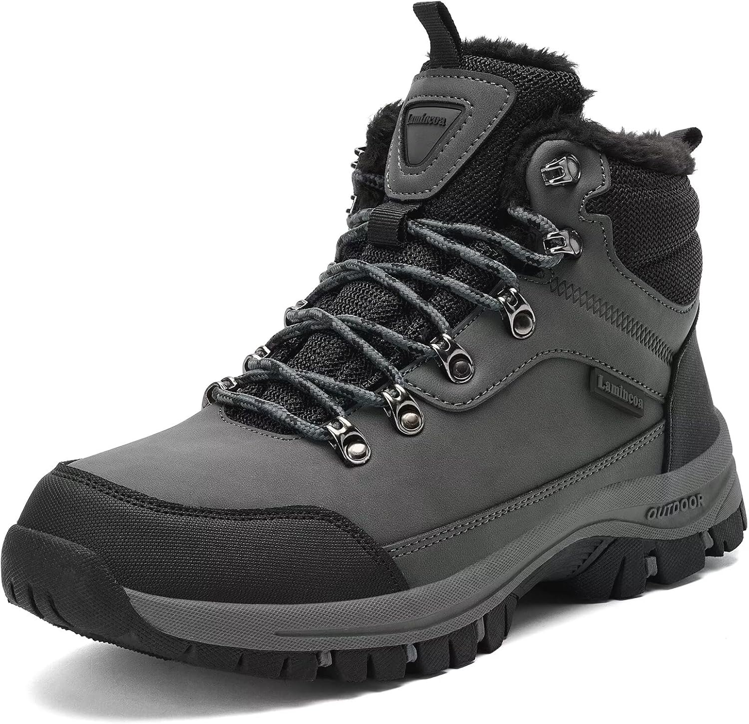 

Мужские зимние ботинки Lamincoa для снега, водоотталкивающие, походные, противоскользящие, теплые и удобные, для зимних прогулок, кемпинга и туризма, серый