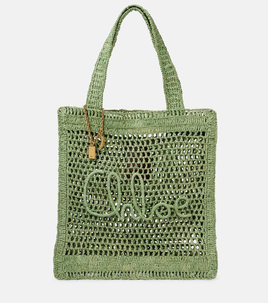 

Летняя плетеная сумка-шоппер Banana Chloé, Tea leaf Green 38M