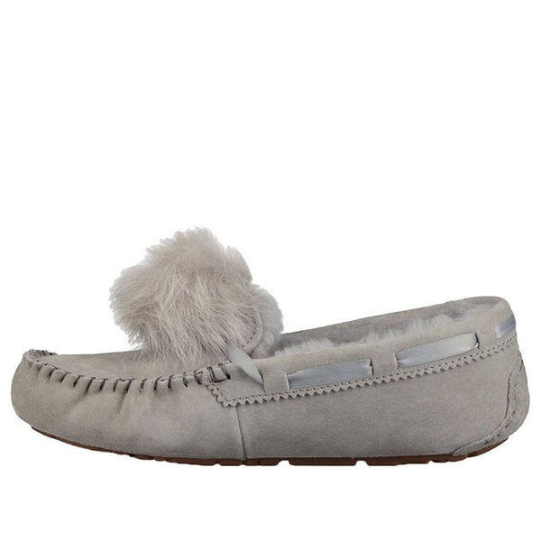 Тапочки dakota pom pom slip on grey Ugg, серый