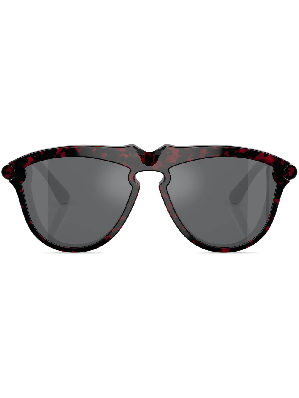 

Солнцезащитные очки в круглой оправе черепаховой расцветки Burberry Eyewear, красный