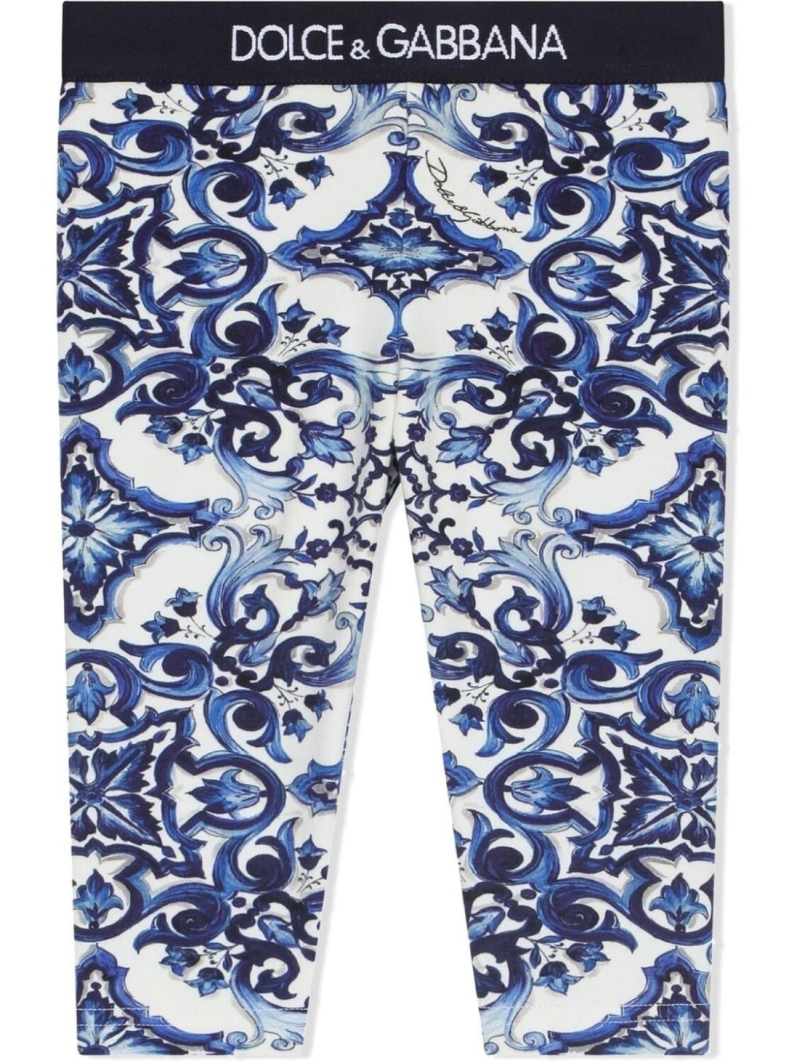 

Dolce & Gabbana легинсы Interlock с принтом Majolica, белый