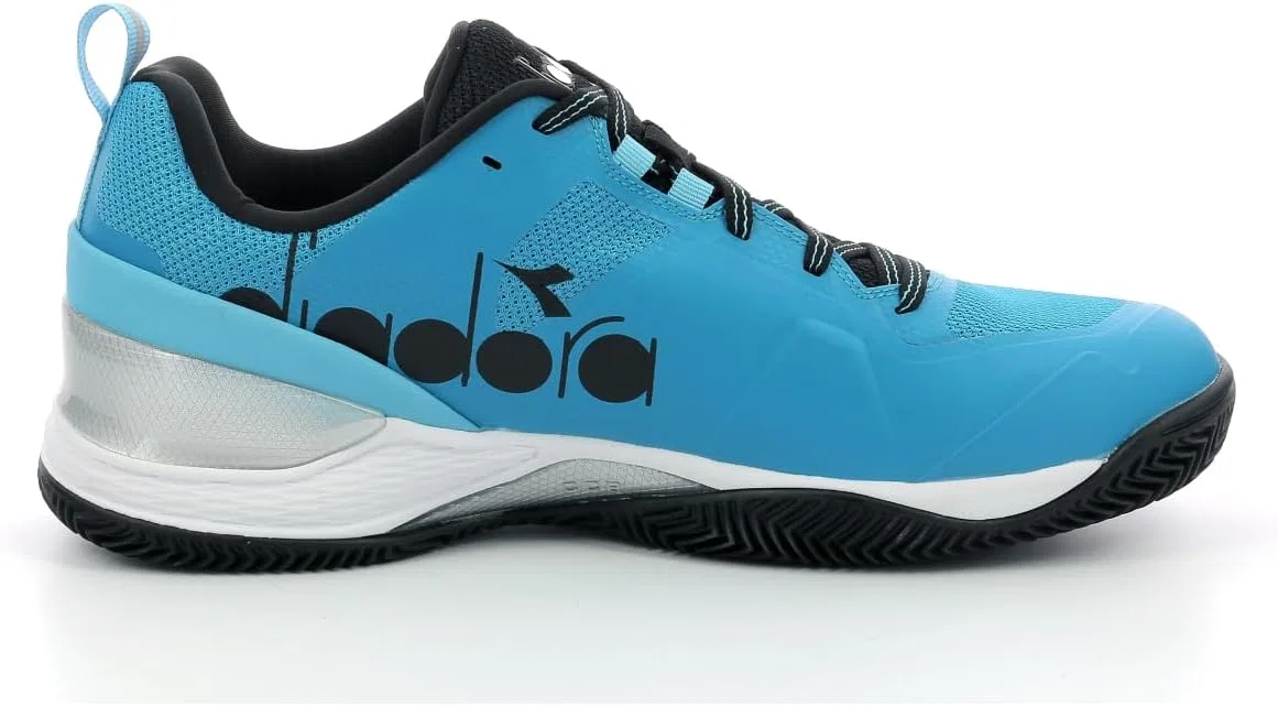 Мужские теннисные кроссовки Diadora Blushield Torneo Clay для грунтовых кортов, белые с черными элементами — фото 4
