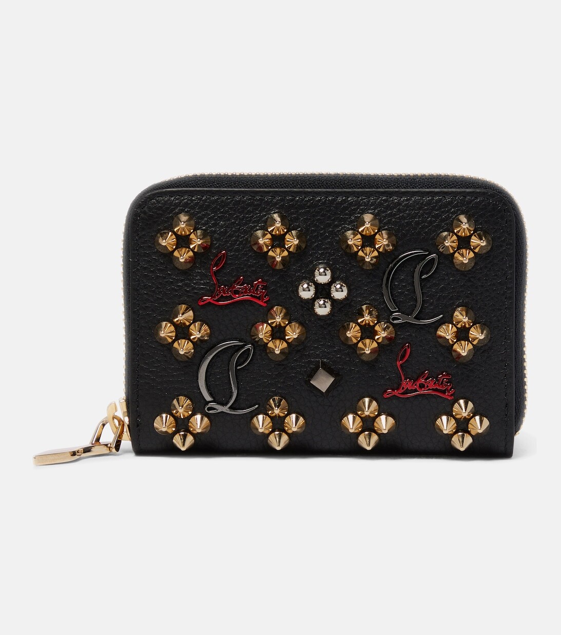 

Кошелек из панеттоне с заклепками Christian Louboutin, черный