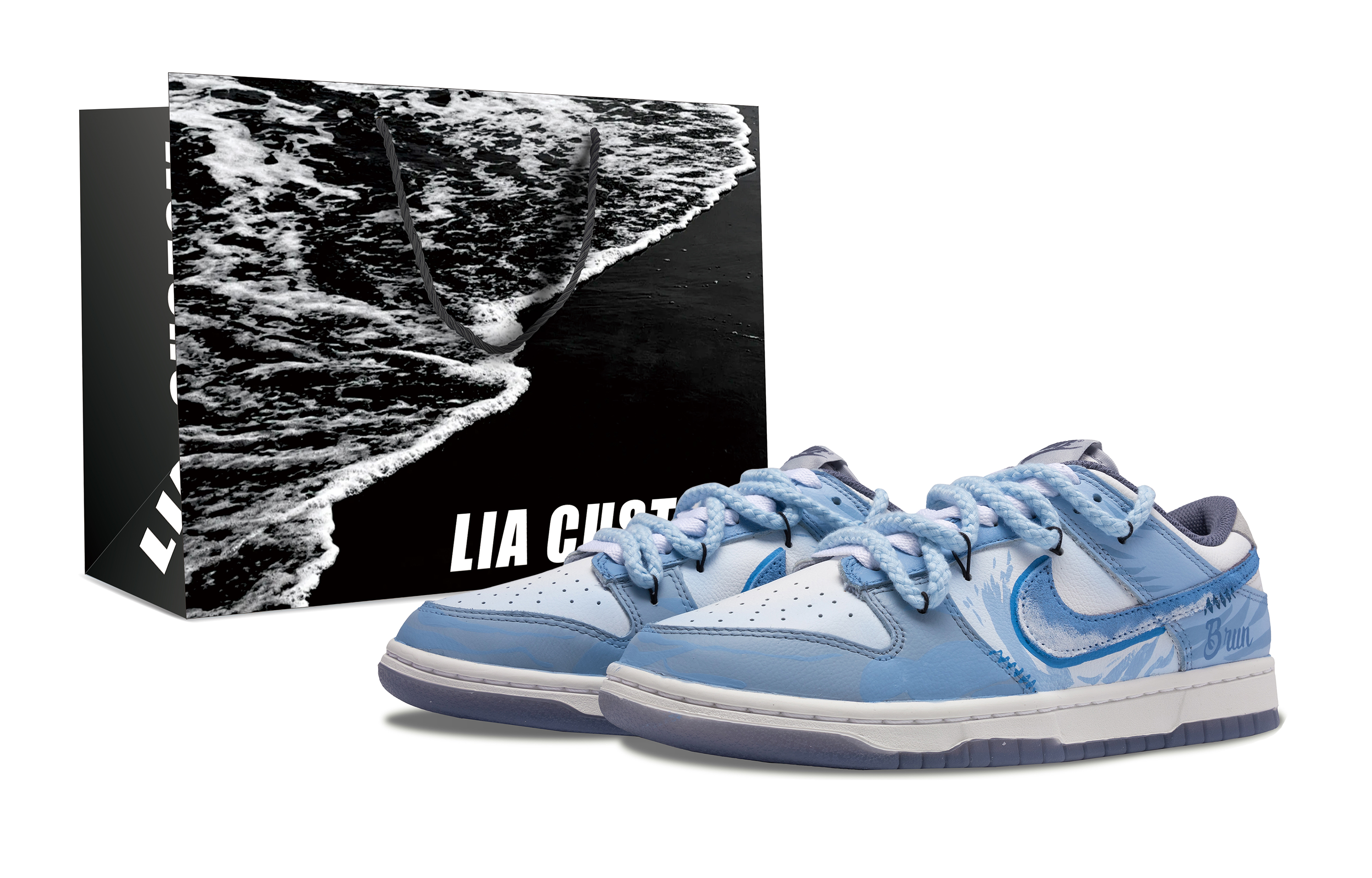 

Nike Кроссовки для скейтбординга Dunk с низким верхом, износостойкие, синие, мужские