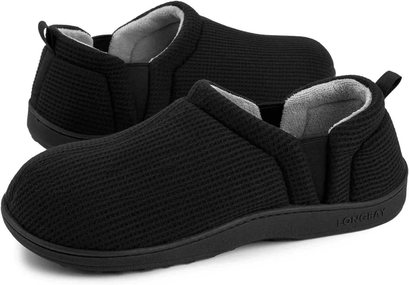 

Мужские тапочки LongBay, теплые домашние с мемори-пенной стелькой, для дома и улицы, зимние, черный