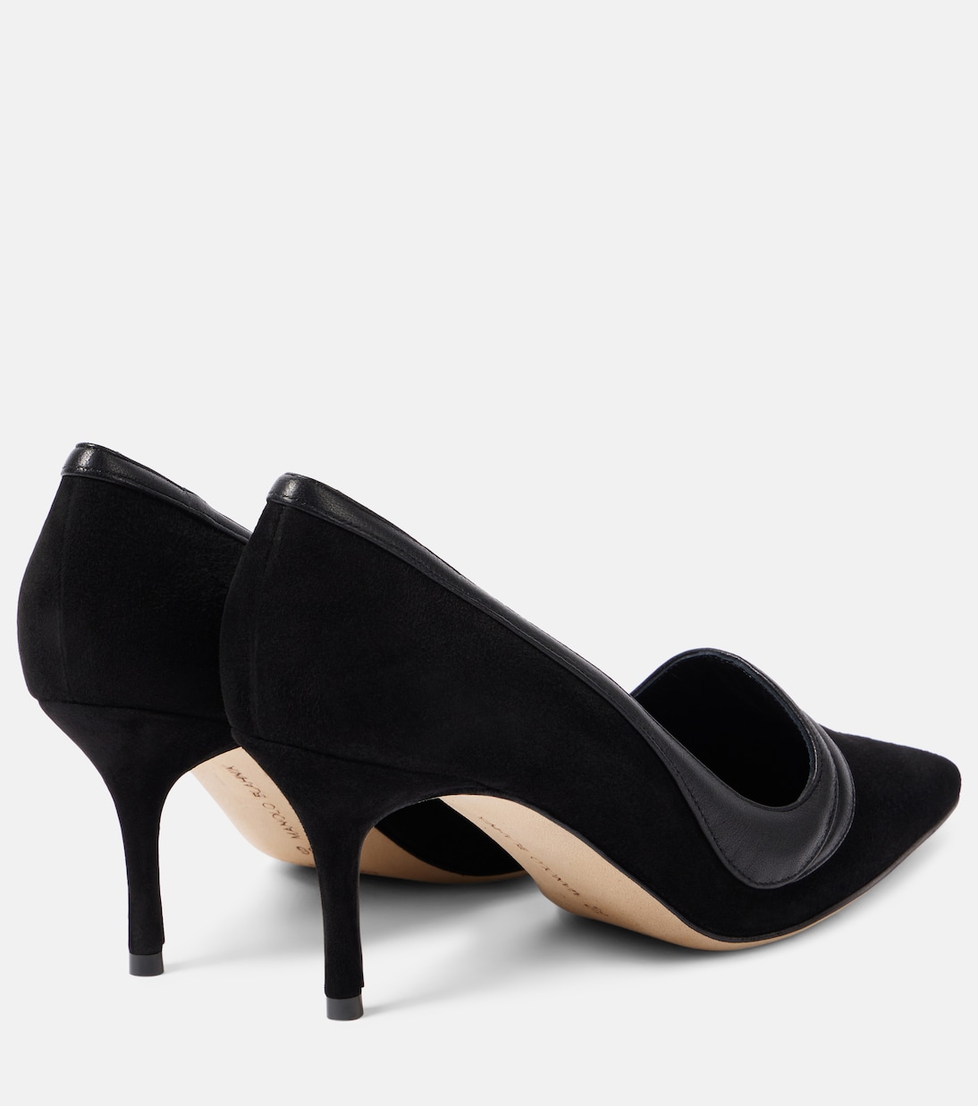 Туфли-лодочки Ajarafa 70 из замши и кожи Manolo Blahnik, черный — фото 3