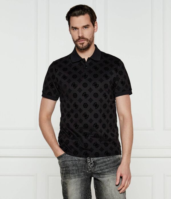

Рубашка поло Slim fit Guess Jeans, черный