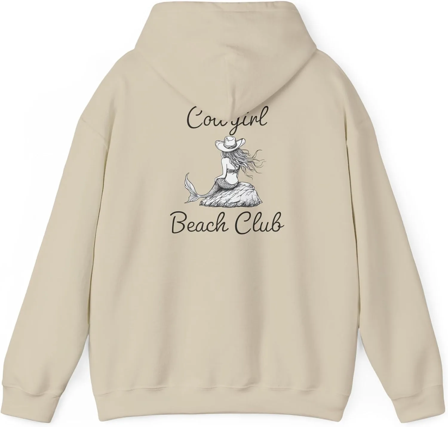Толстовка Cowgirl Beach Club, худи Coastal Cowgirl, одежда с изображением русалки, модная пляжная рубашка, стиль вестерн, вдохновленная океаном GENERIC, Sand