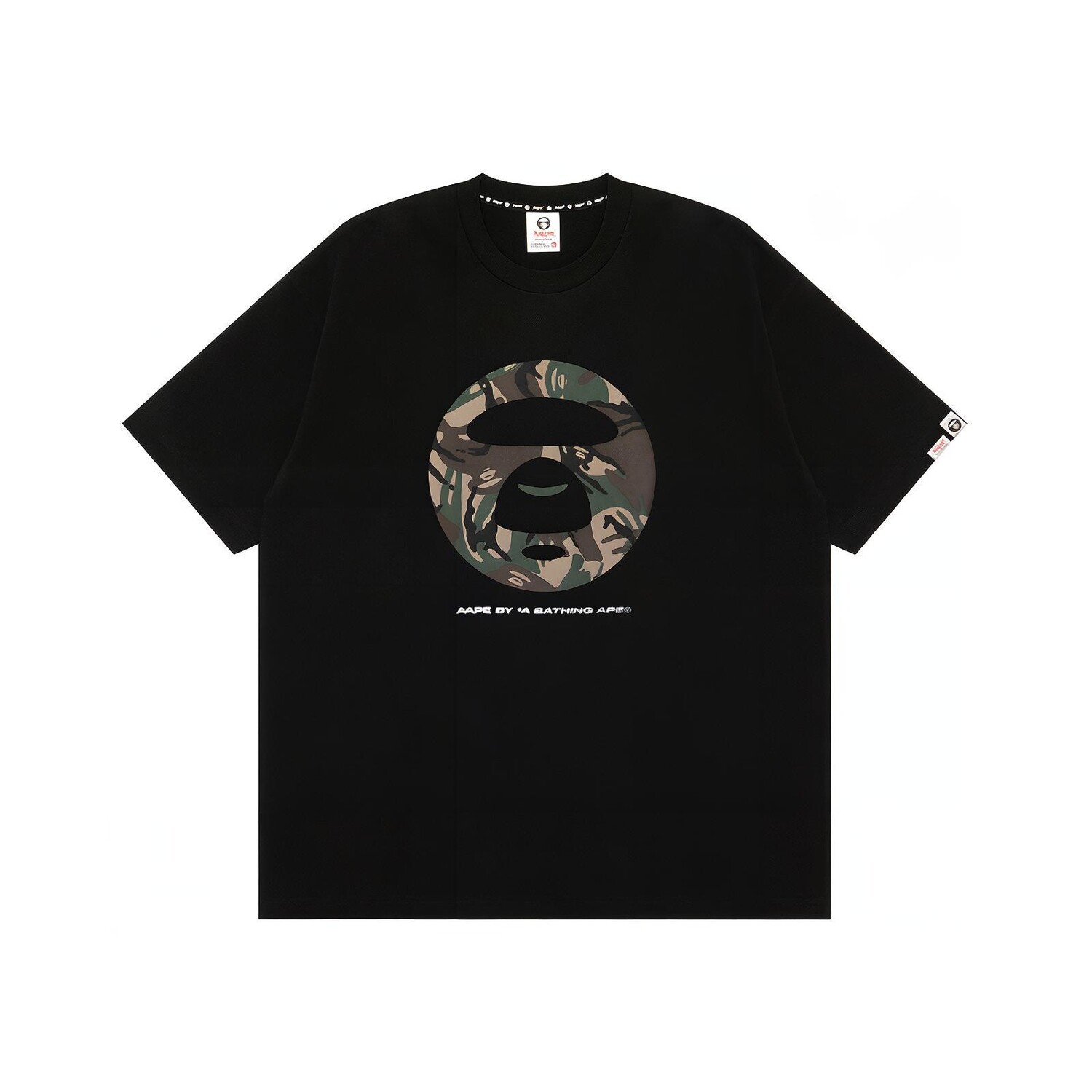 

BY *A BATHING APE Хлопковая футболка с принтом логотипа Aape, черный
