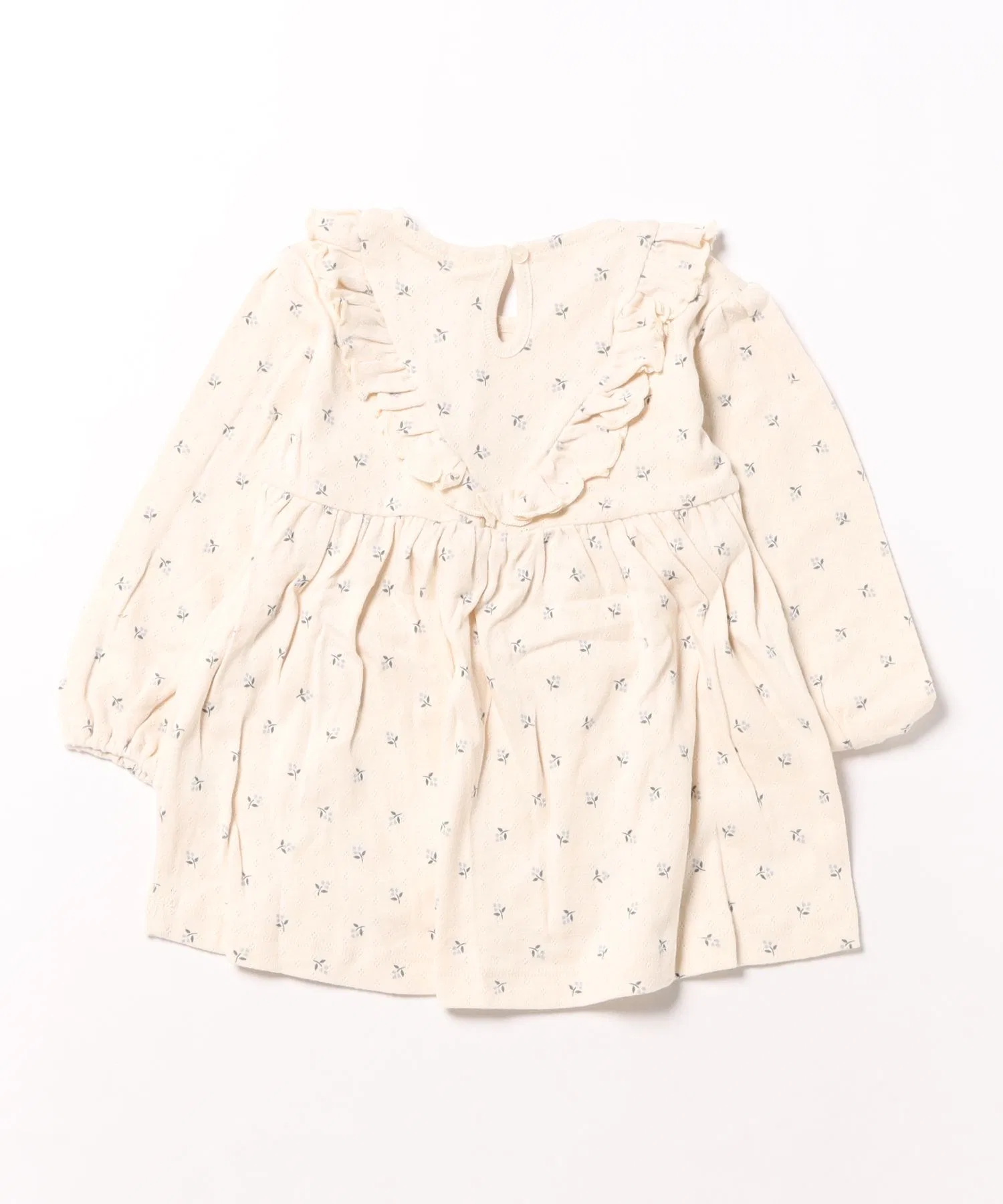 【Bs】【it】【Quincy Mae】25AW / Платье с длинными рукавами и оборками V-образного выреза — фото 2