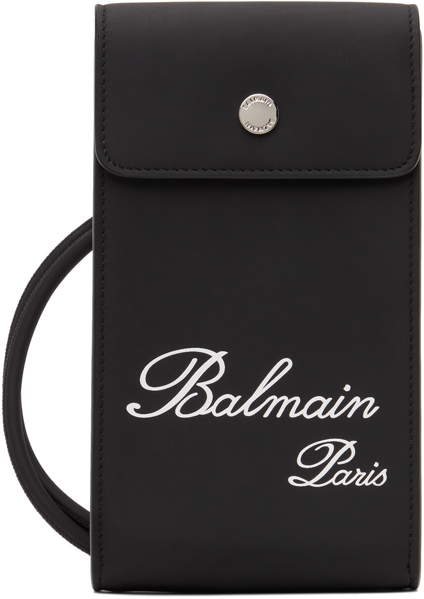 

Черный клатч из искусственной кожи Balmain
