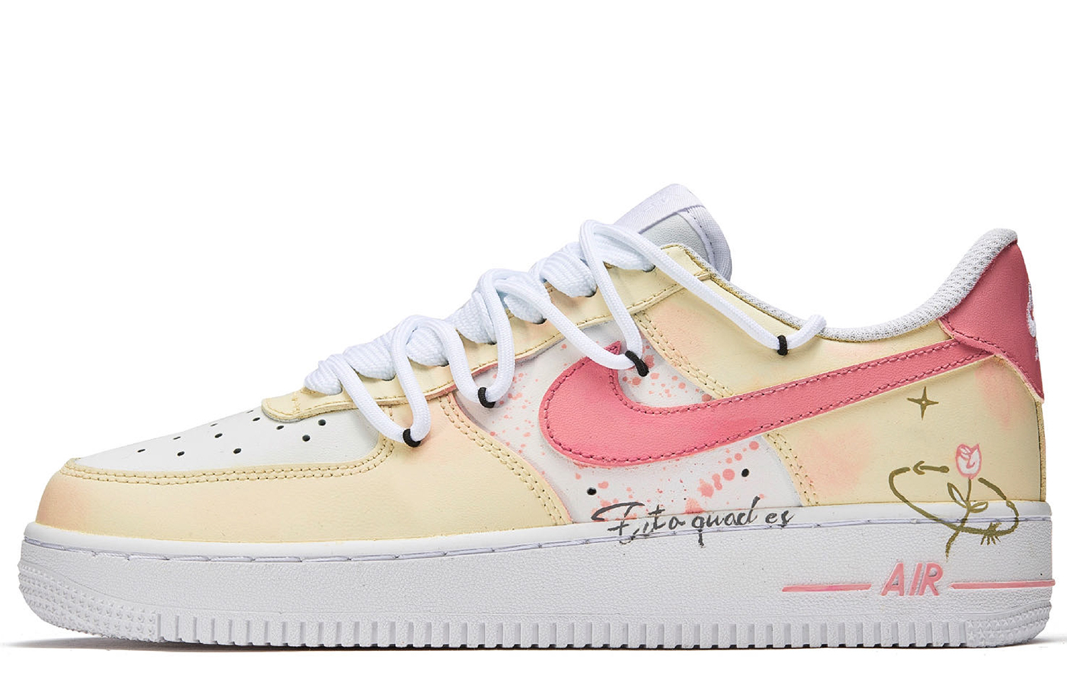 

Кроссовки Nike Air Force 1 Skateboarding Shoes Women's Low-top Yellow/Pink, желтый