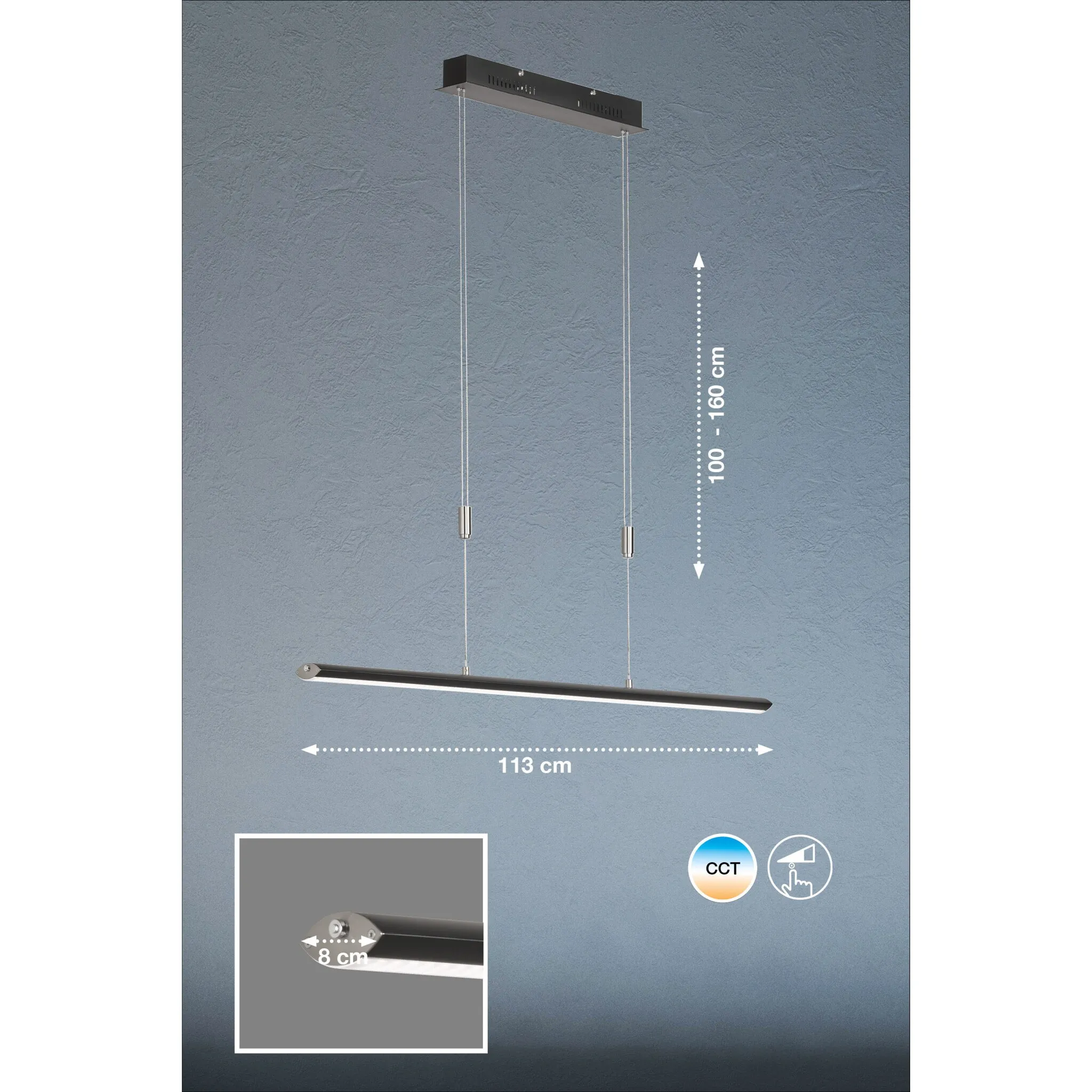 

FISCHER & HONSEL Светодиодный подвесной светильник «Beat TW», 1 лампочка, источник света Светодиодная панель | Светодиод прочно интегрирован, черный/серебряный