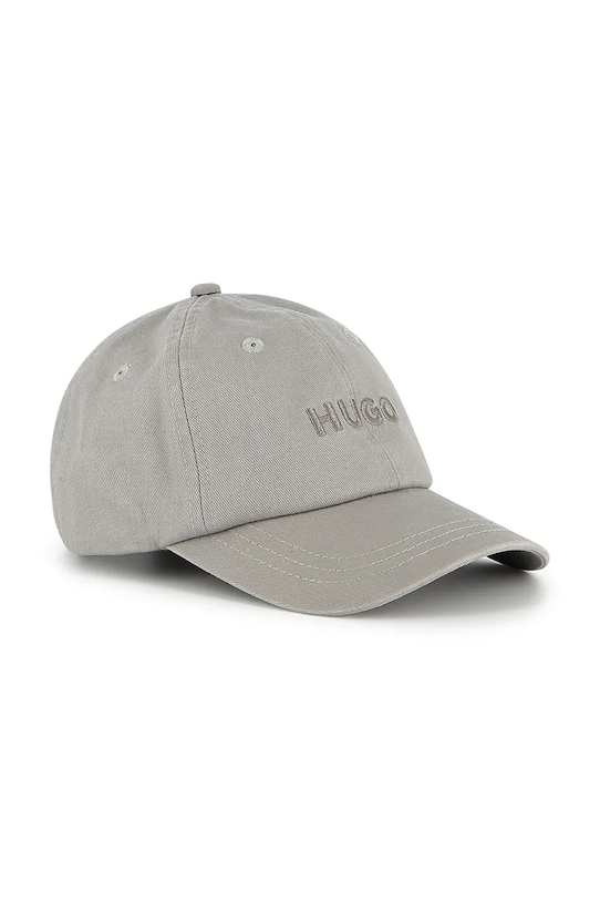 

Детская хлопковая кепка с козырьком Hugo, серый