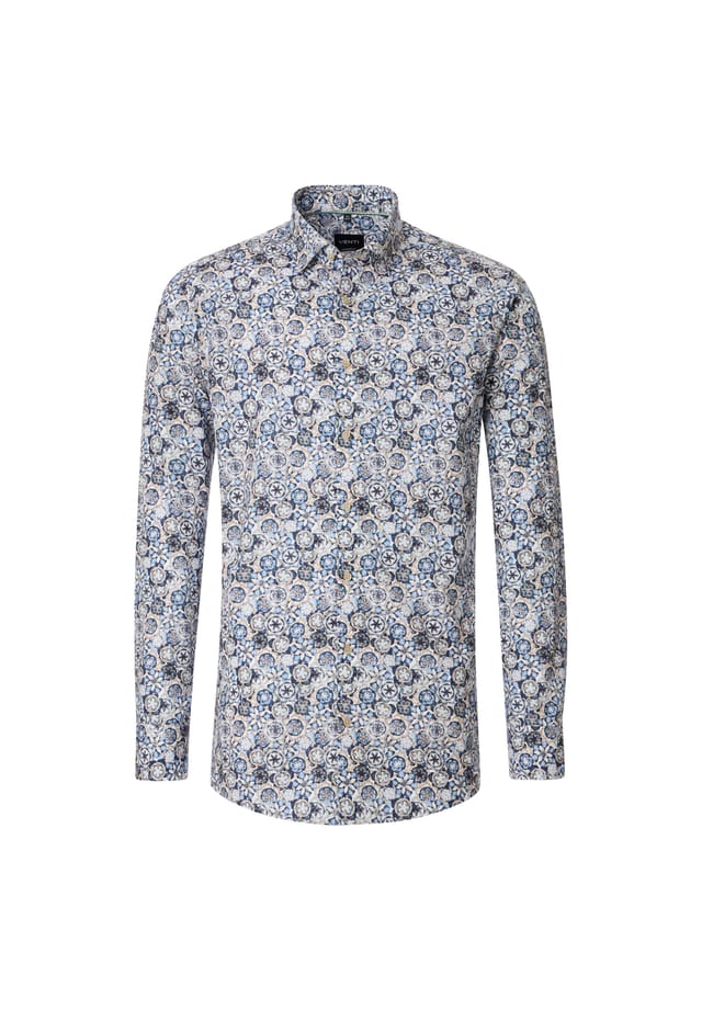 

Рубашка с деловым принтом современный крой Venti, синий