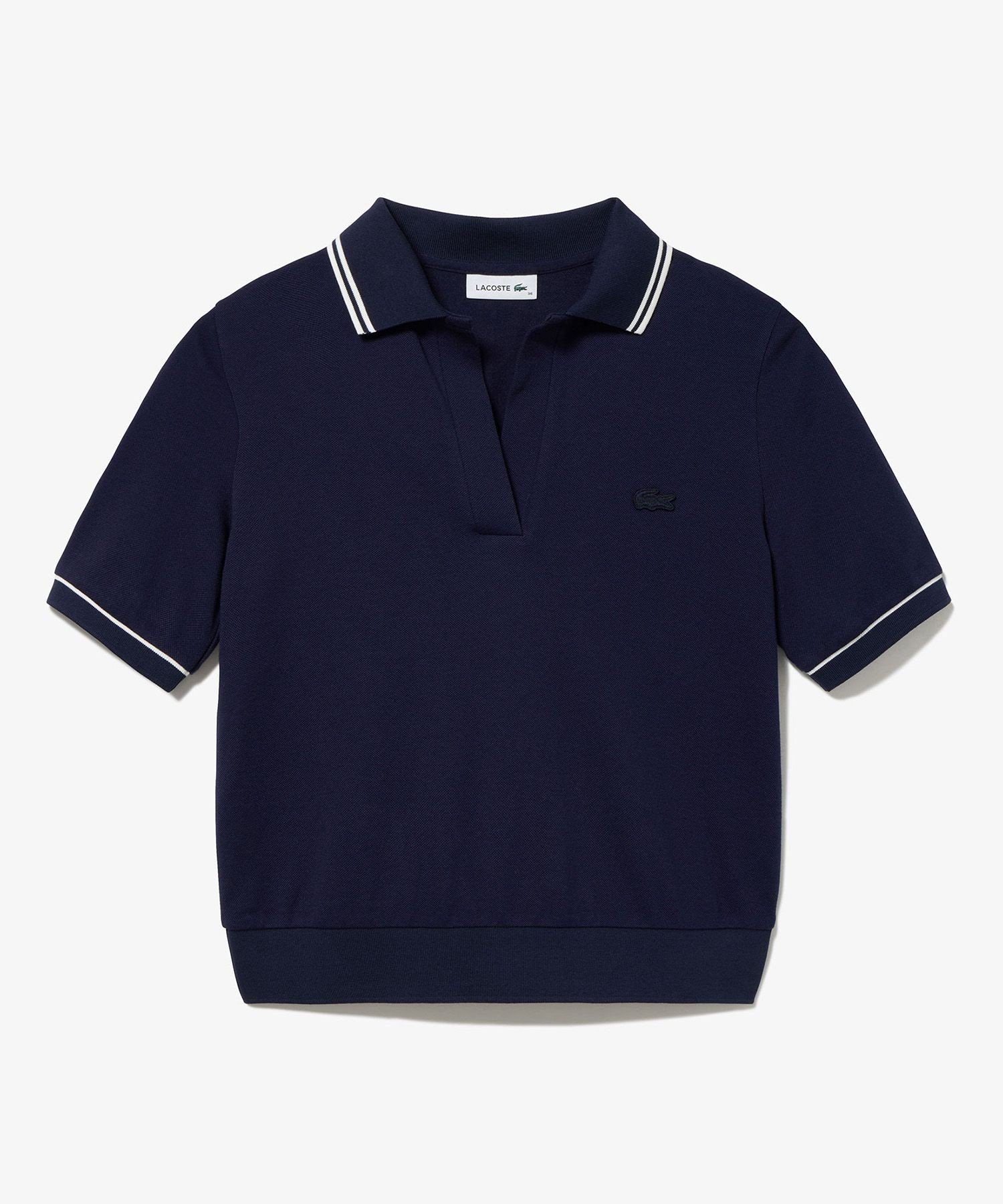 Рубашка-поло LACOSTE Navy с воротником-стойкой — фото 4