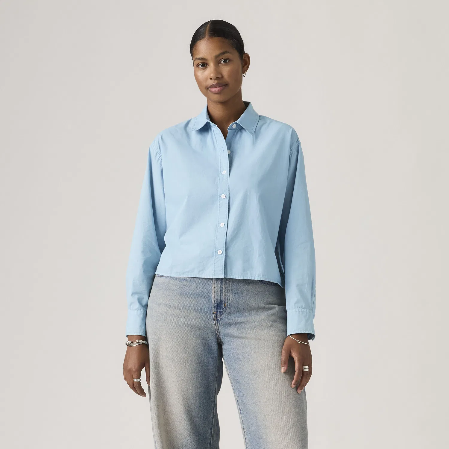 Укороченная рубашка Harlie Garment Dye Levi's, Blue — фото 3