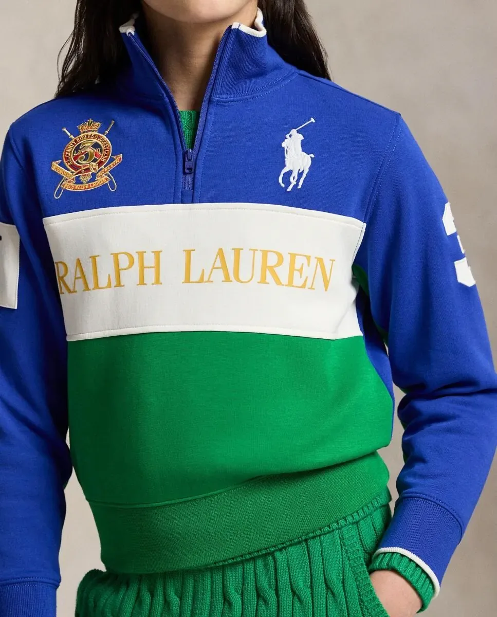 Детская хлопковая регбийная толстовка с большим пони Polo Ralph Lauren, мультиколор — фото 2