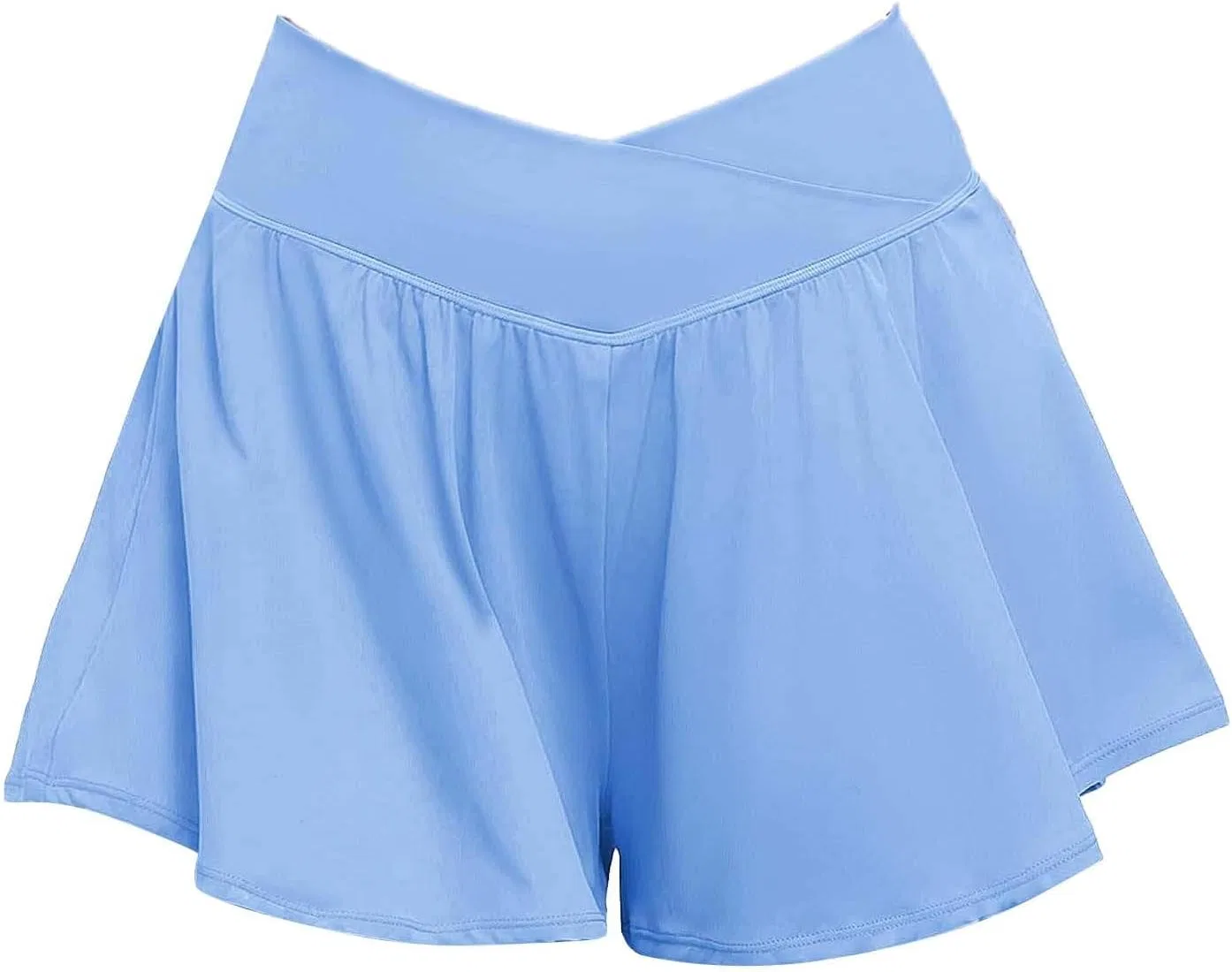 Шорты для девочек, высокая талия, Athletic, с карманами, Blue — фото 3