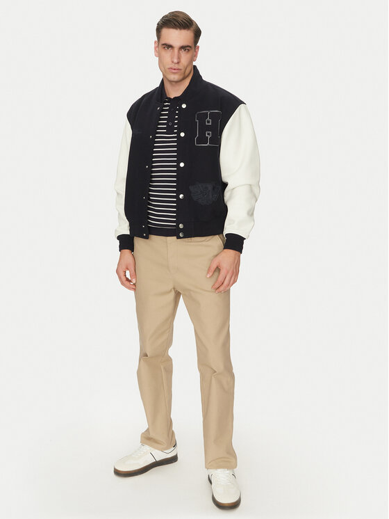 Демисезонная куртка regular fit Leather Varsity Jacket MW0MW39248 Tommy Hilfiger, синий — фото 2