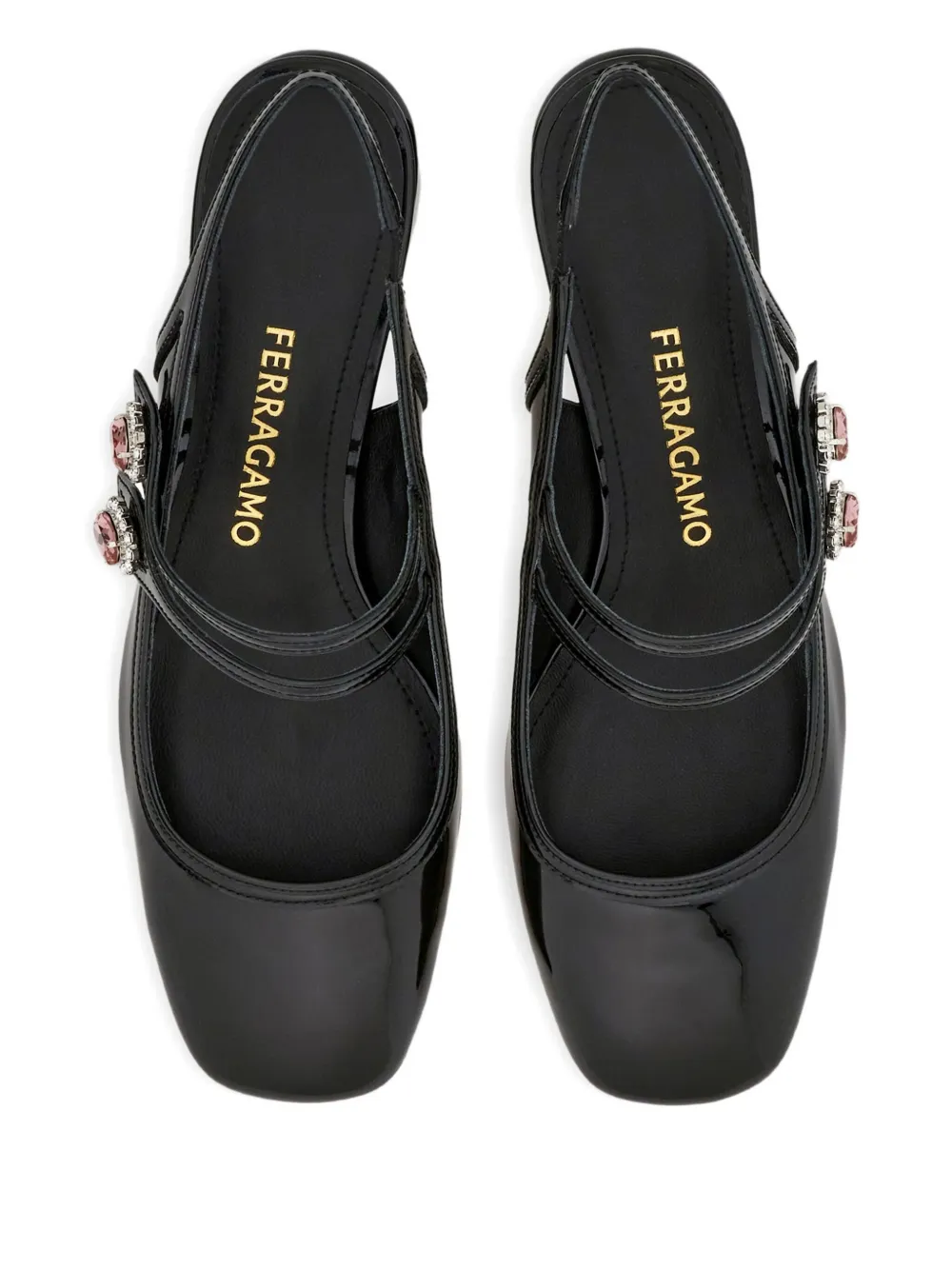 Туфли Мэри Джейн 40 с ремешком на пятке Ferragamo, черный — фото 4