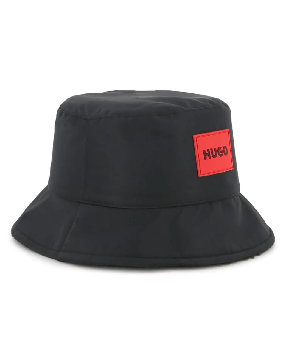 

Детская солнцезащитная шапка черного цвета из полиэстера с регулируемой застежкой Hugo