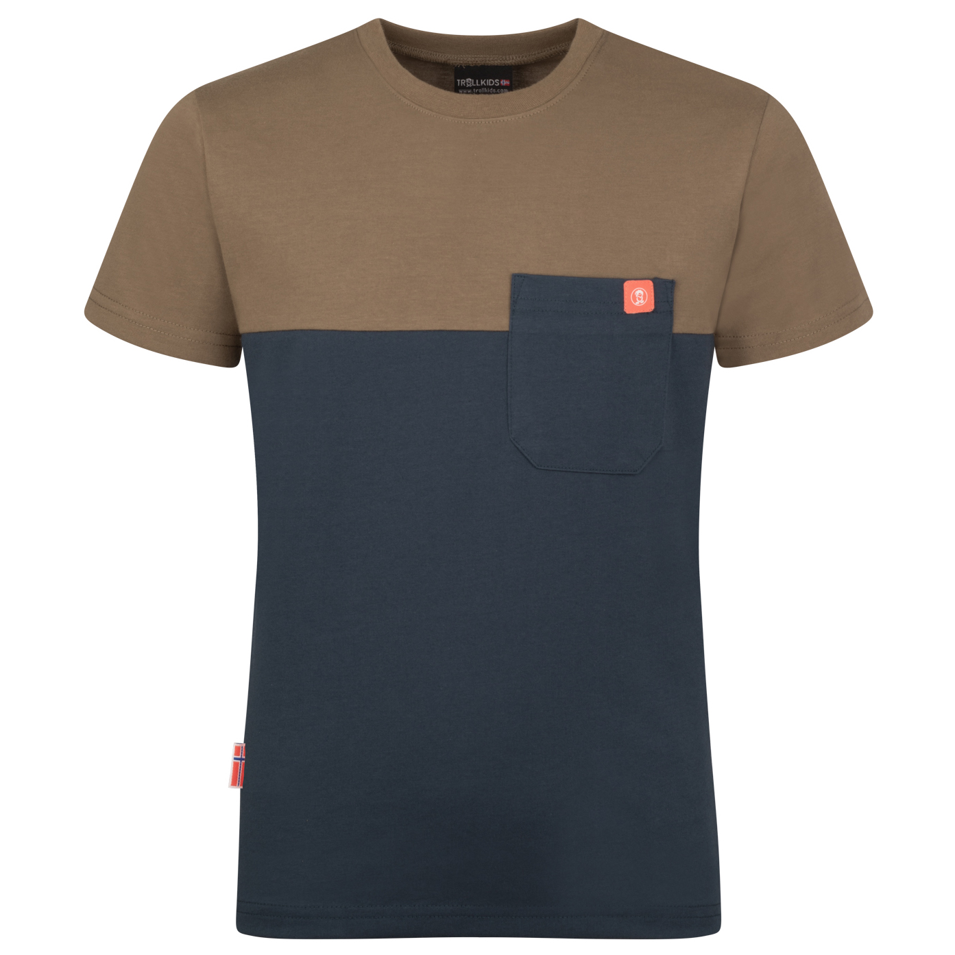 

Футболка Trollkids Kid's Bergen T, цвет Mocca Brown/Dark Navy