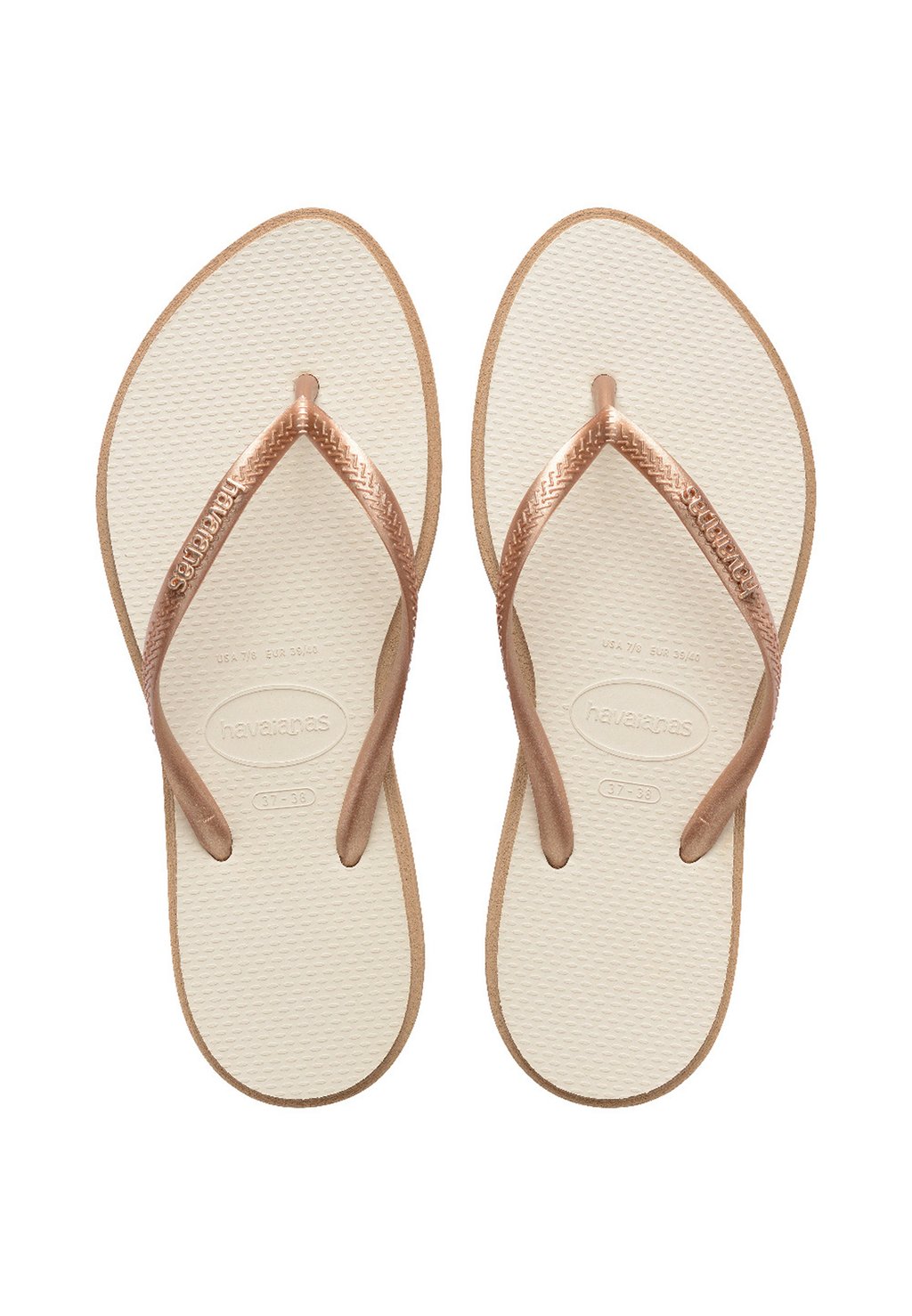 Шлепанцы SLIM POINT - T-bar sandals Havaianas, цвет Rose Gold/Beige