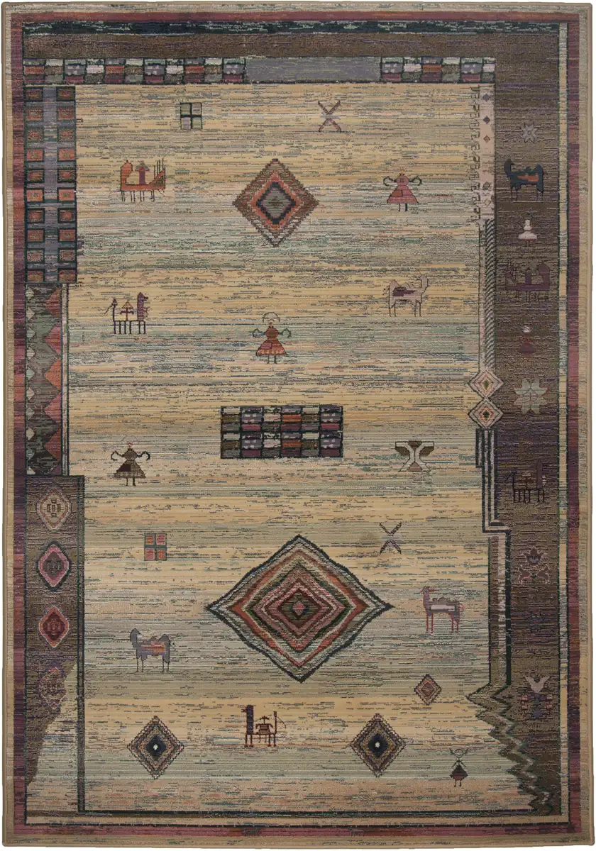 

Ковер THEKO "Gabiro 002", прямоугольный, восточного вида, идеально подходит для гостиной и спальни 68х135 см, бежевый