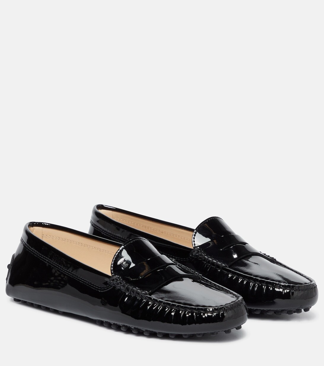 Мокасины Gommino из лакированной кожи Tod's, черный