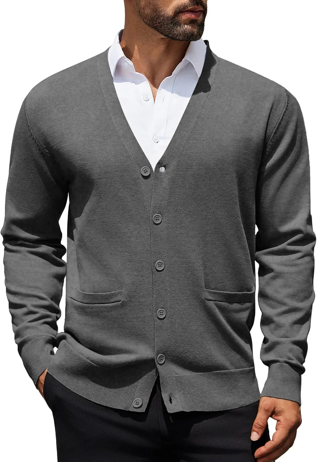 

COOFANDY мужской кардиган с длинным рукавом и карманами