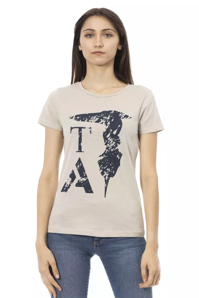 

Бежевый хлопковый женский топ Trussardi