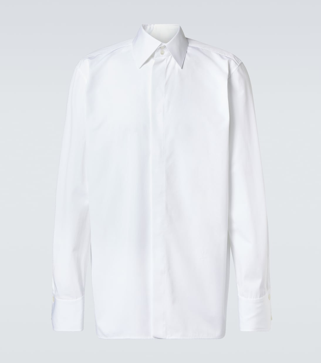 

Кассандр рубашка из хлопкового поплина Saint Laurent, белый