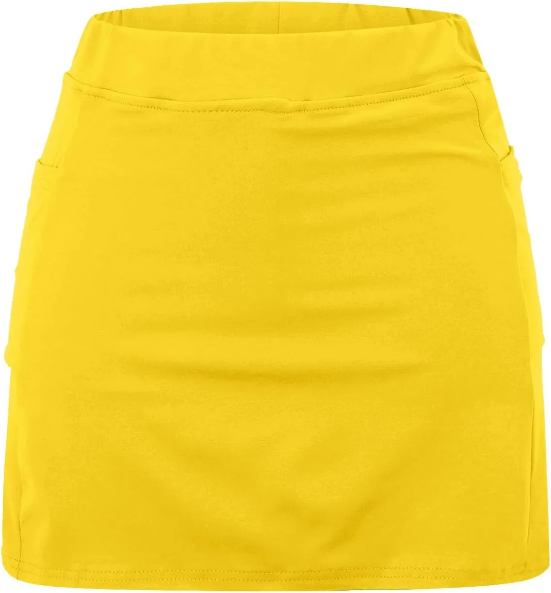 Спортивная юбка-шорты для женщин, высокая талия, 5-yellow — фото 4