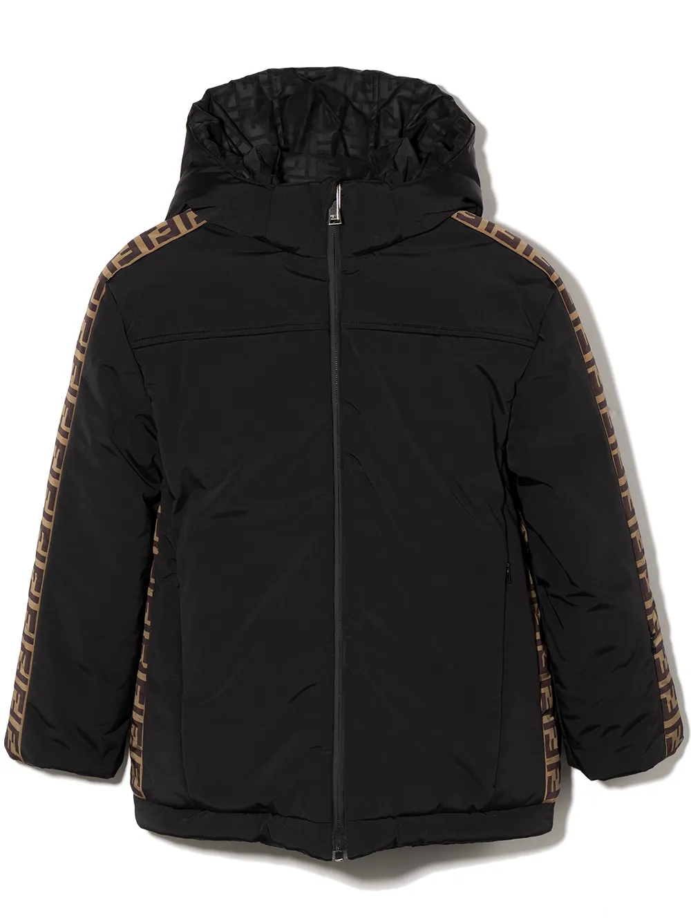 

Двусторонний пуховик с логотипом FF FENDI KIDS, черный