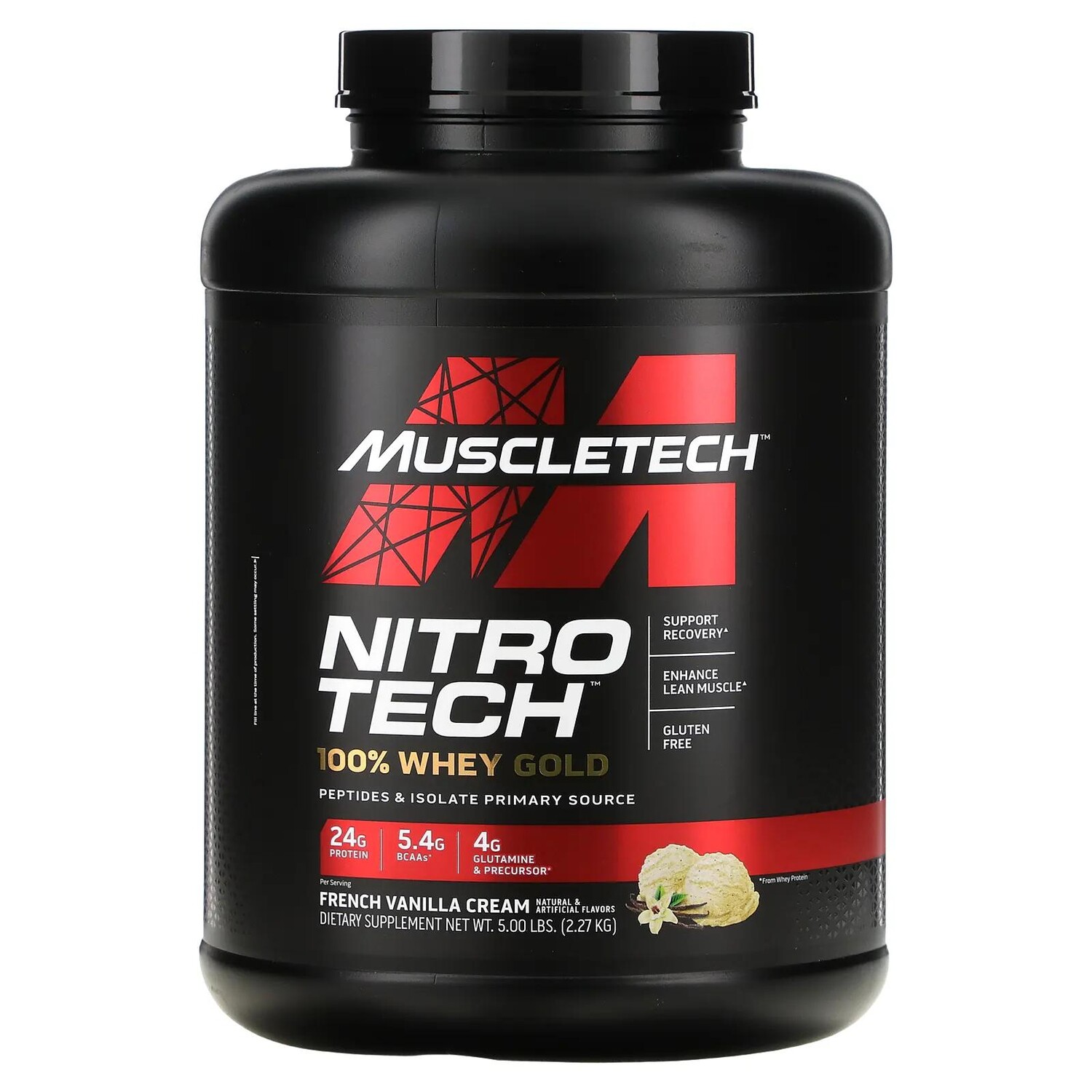 

Muscletech Nitro Tech 100% Whey Gold (100% сыворотка) французский ванильный крем 2,27 кг (5 фунта)