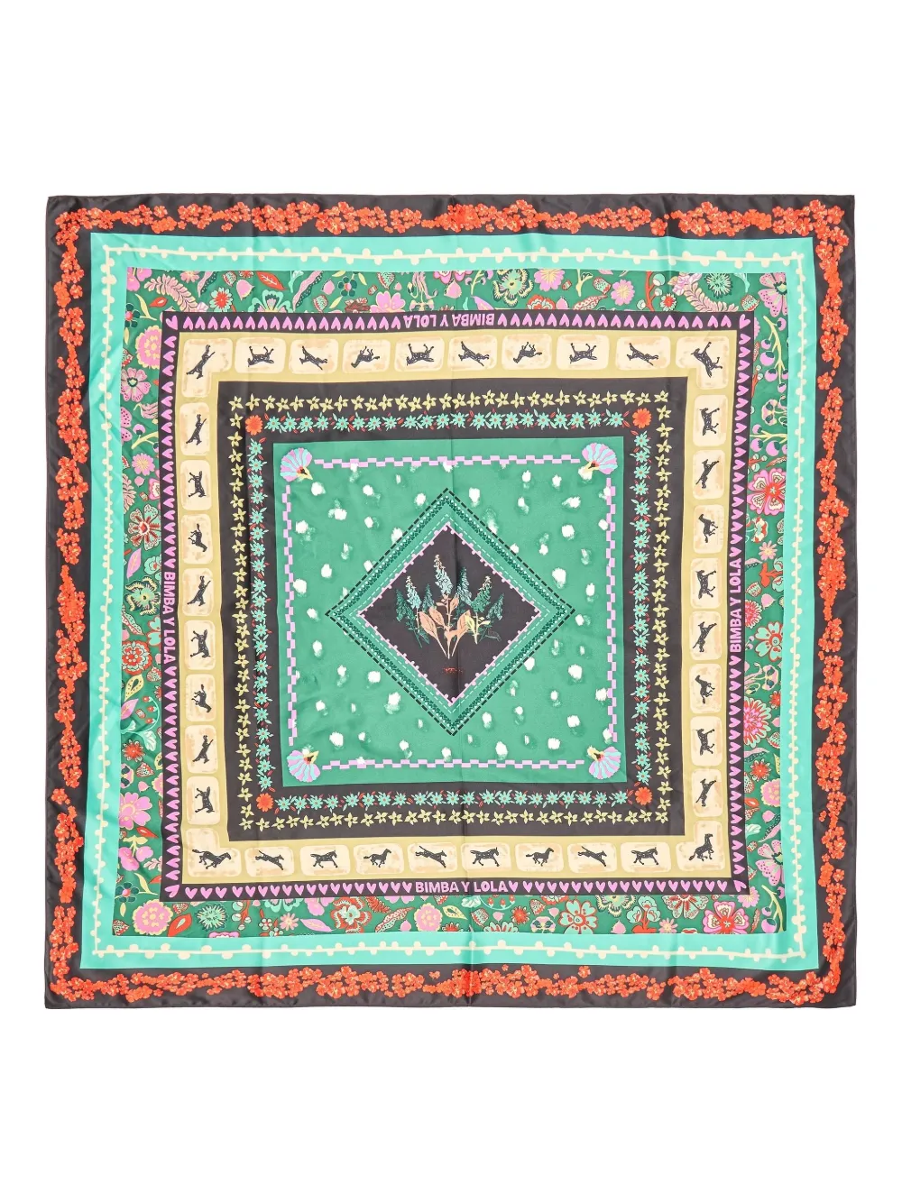 

Платок с цветочным принтом Bimba Y Lola, зеленый