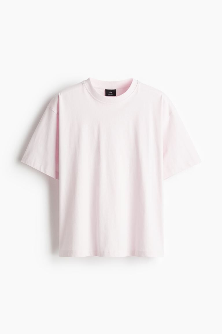 

Хлопковая футболка свободного кроя H&M, розовый
