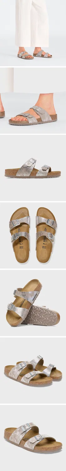 Мужские чёрные слайды Sydney Synthetic Metallic Silver Regular от Birkenstock — фото 3