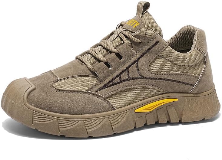 

Мужские дышащие кроссовки Qacksv, противоскользящие и прочные, для строительства, удобные ботинки для мужчин, повседневная обувь с нескользящей подошвой, хаки