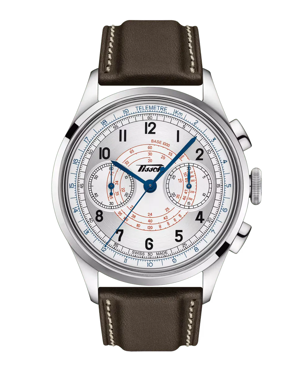 

Мужские часы коллекции Telemetere автоматические коричневые кожаные Tissot, коричневый