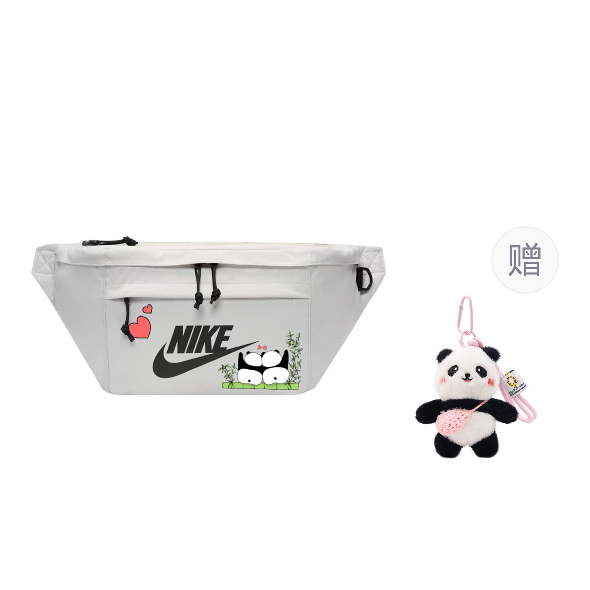 

Nike Тканевая сумка через плечо унисекс светлый бежевый, Heart Panda