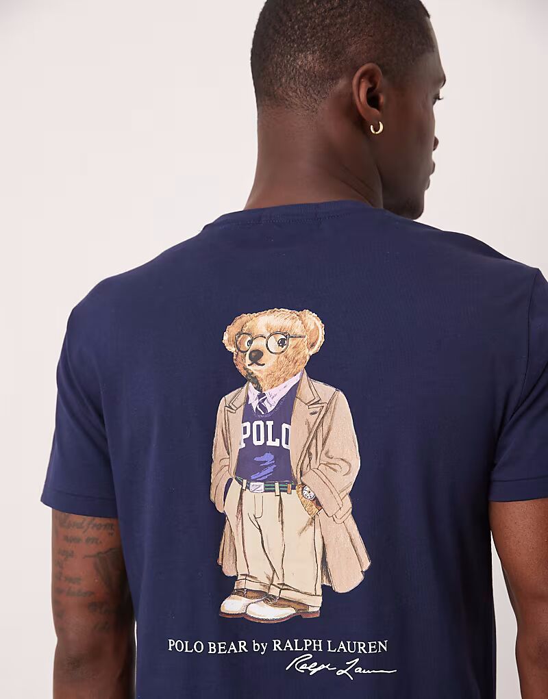 

Футболка Polo Ralph Lauren Heritage Bear Back Print в темно-синем цвете